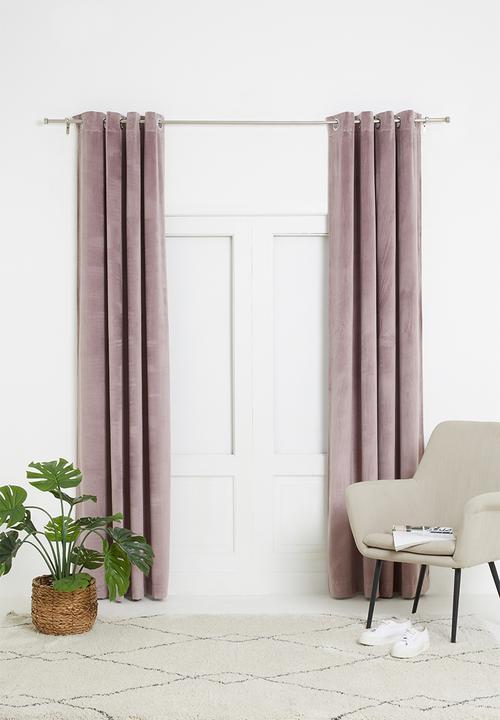 Sixth Floor - Velvet eyelet curtain 2 pack - dusty pink