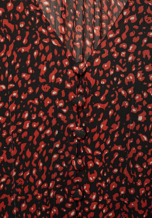 MANGO - Dress garden - red & black
