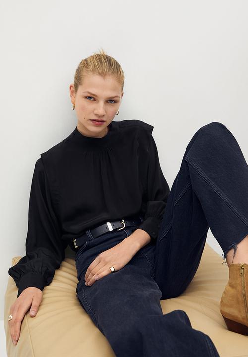 MANGO - Blouse masi - black