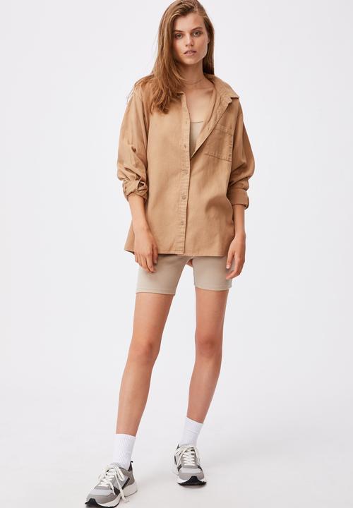 Cotton On - Boyfriend shirt - almond