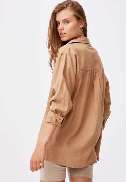 Cotton On - Boyfriend shirt - almond