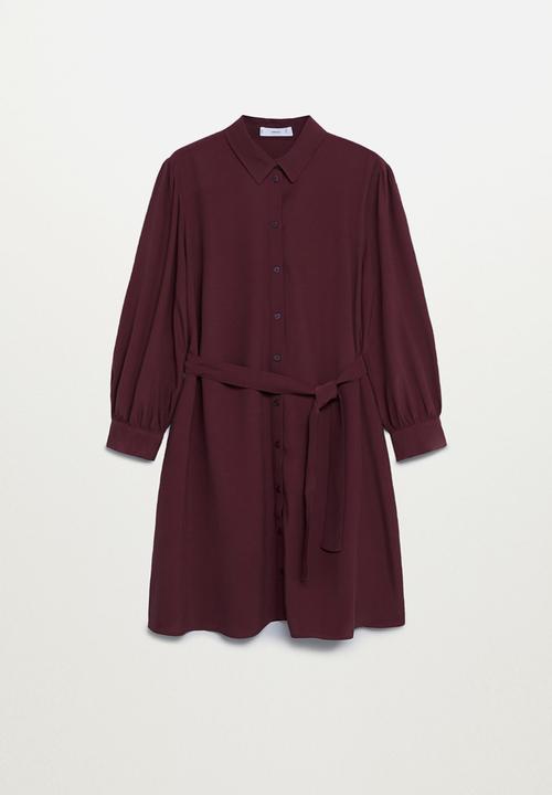 MANGO - Dress leandra - burgundy
