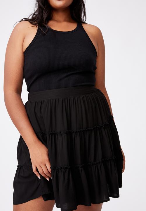 Cotton On - Curve sky skater mini skirt - black
