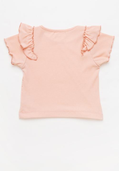 Superbalist Kids - Younger girls flounce sleeve top - pink