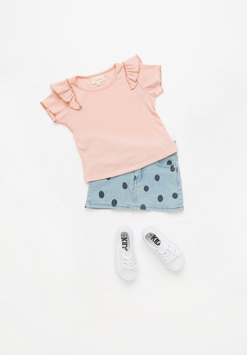 Superbalist Kids - Younger girls flounce sleeve top - pink