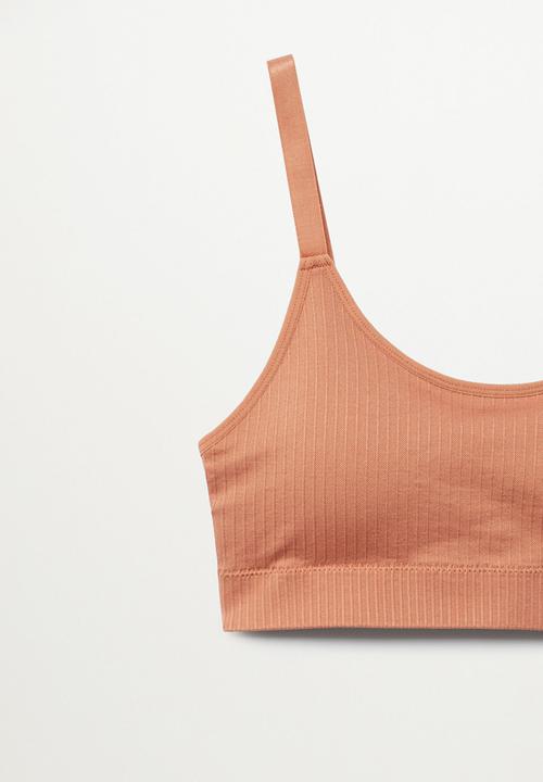 MANGO - Top bra mid impact claudi - light pastel orange