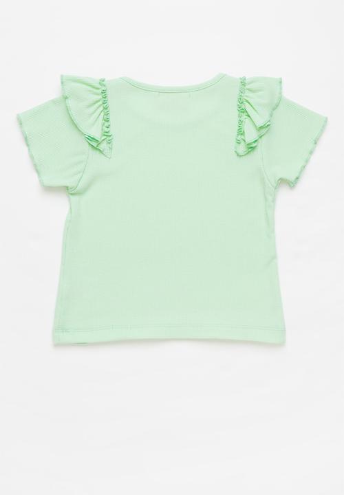 Superbalist Kids - Younger girls flounce sleeve top - mint