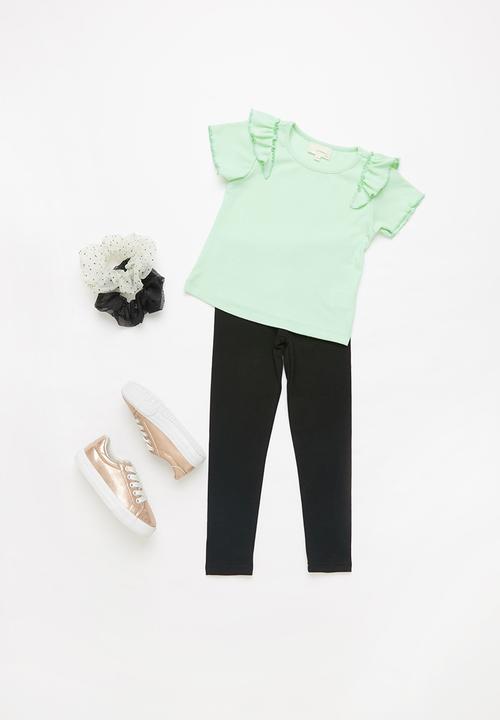 Superbalist Kids - Younger girls flounce sleeve top - mint