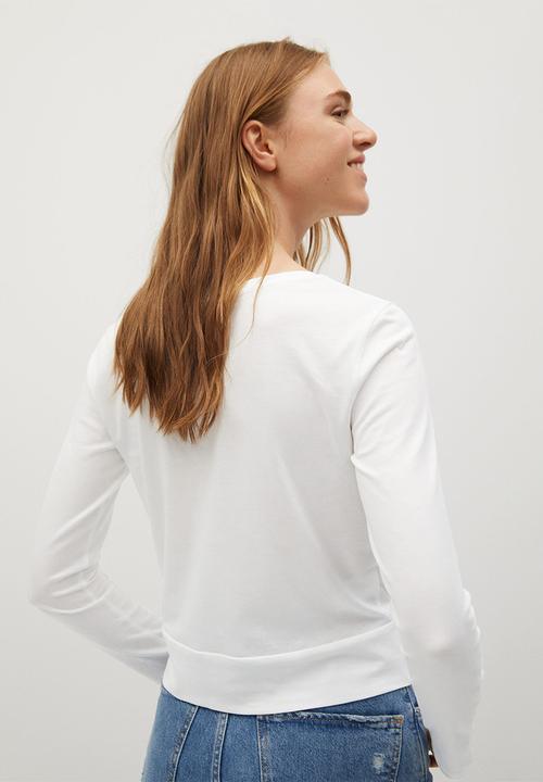 MANGO - T-shirt iris - white