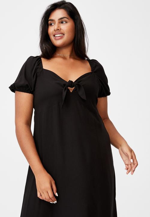 Cotton On - Curve woven casey midi dress - black