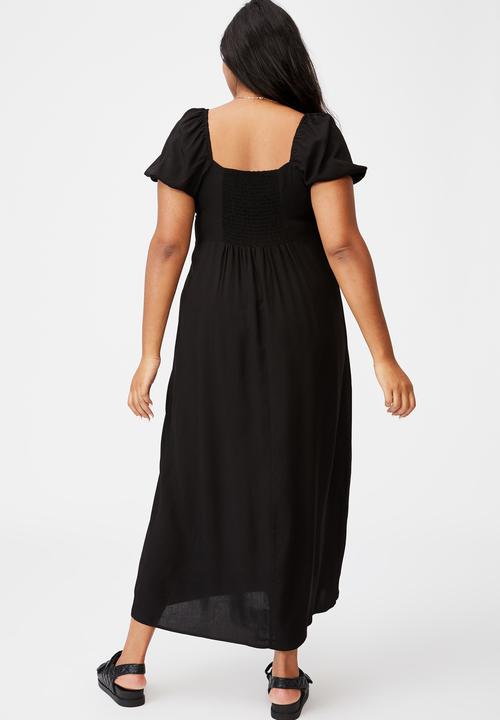 Cotton On - Curve woven casey midi dress - black
