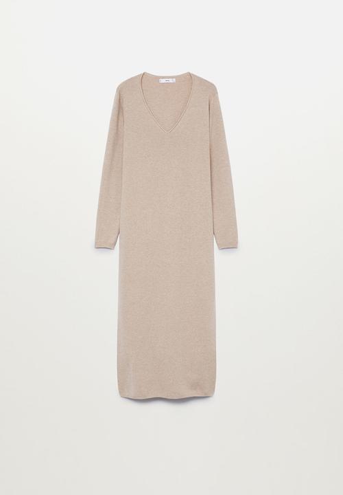 MANGO - Dress rolly - beige