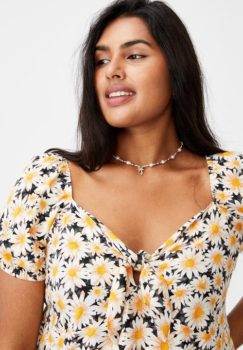 Cotton On - Curve woven casey midi dress - josie daisy black