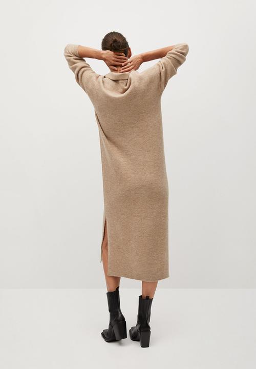 MANGO - Dress polin - beige
