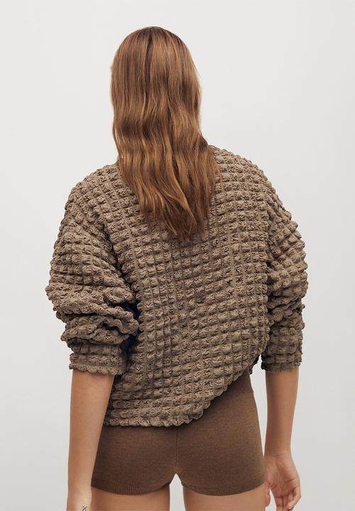 MANGO - Sweatshirt pompas - medium brown
