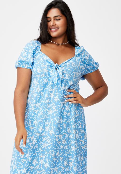 Cotton On - Curve woven casey midi dress - lena ditsy classic blue