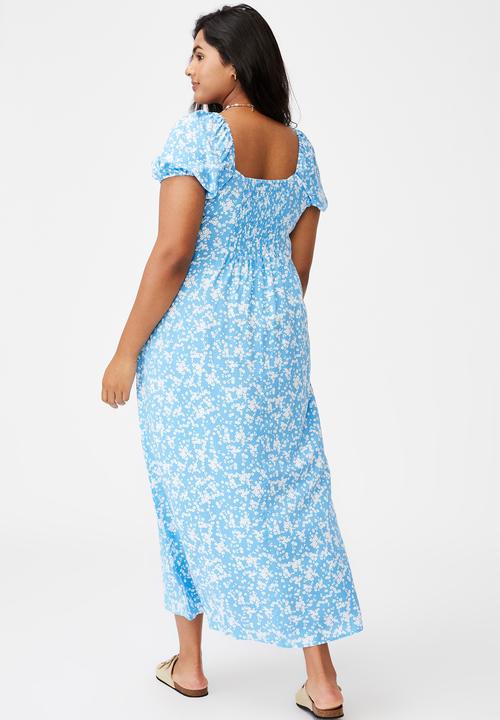 Cotton On - Curve woven casey midi dress - lena ditsy classic blue