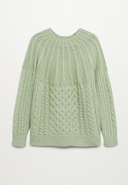 MANGO - Sweater handia - light pastel green