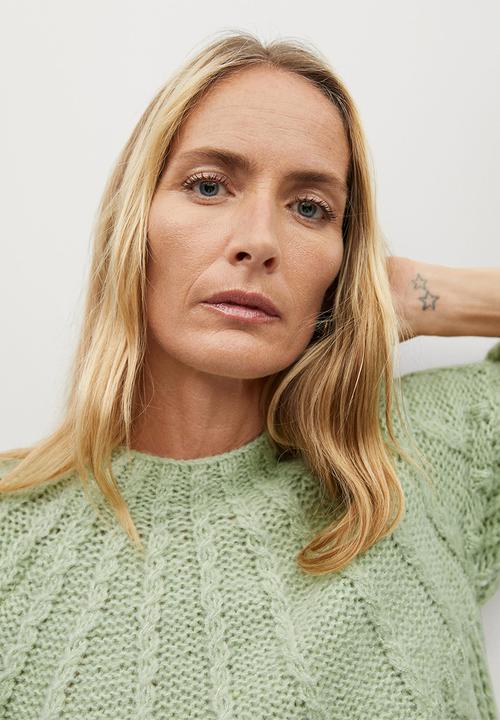 MANGO - Sweater handia - light pastel green