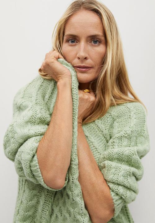 MANGO - Sweater handia - light pastel green
