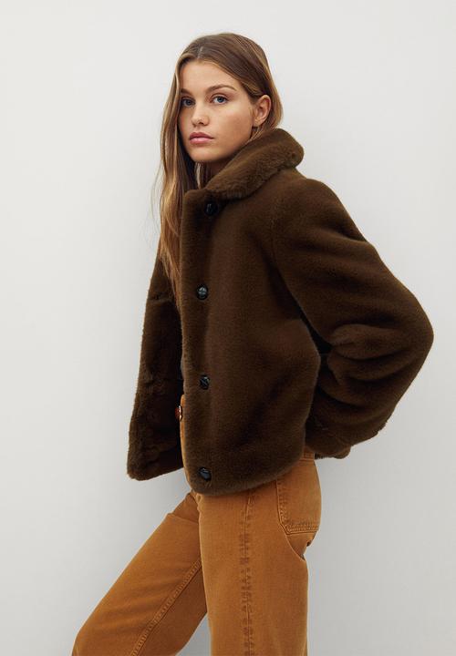 MANGO - Jacket wood - brown