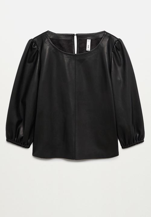 MANGO - Blouse drake - black