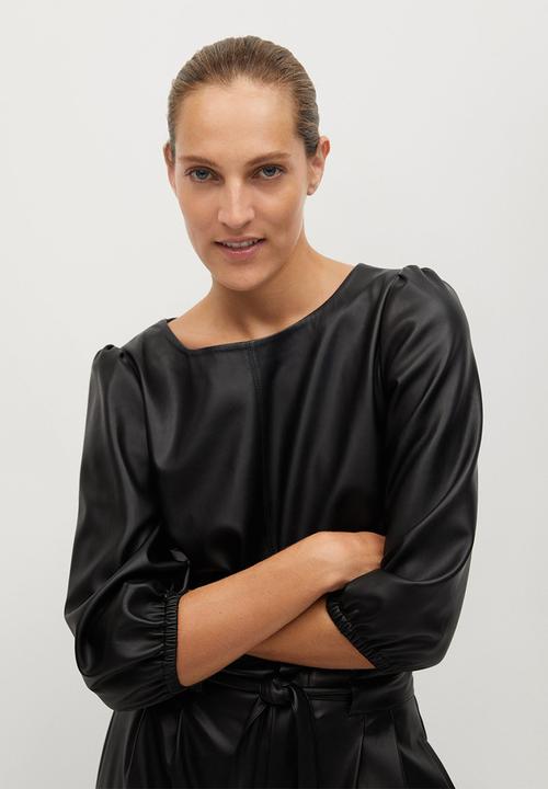 MANGO - Blouse drake - black