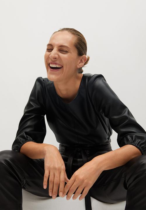 MANGO - Blouse drake - black