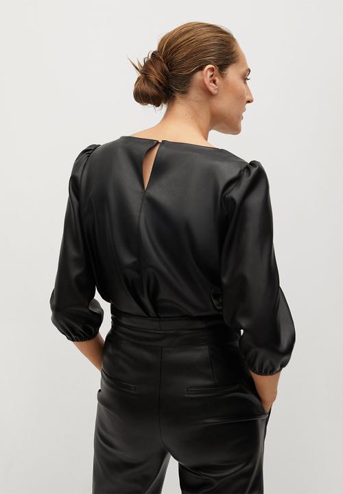MANGO - Blouse drake - black