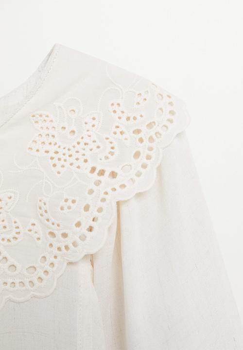 MANGO - Blouse roro - white
