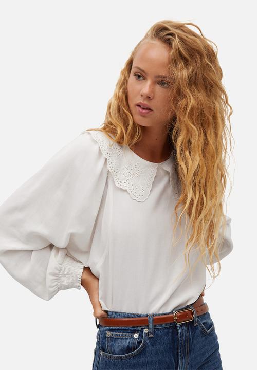 MANGO - Blouse roro - white