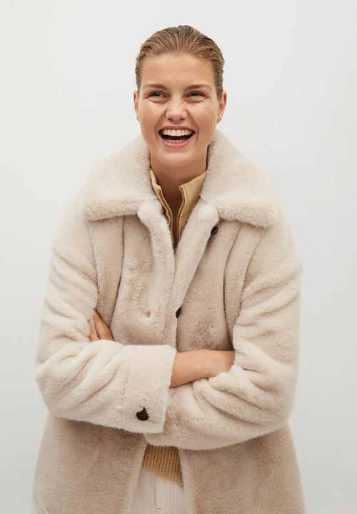 MANGO - Coat woodi - beige