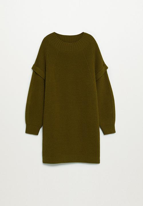 MANGO - Dress regy - dark green