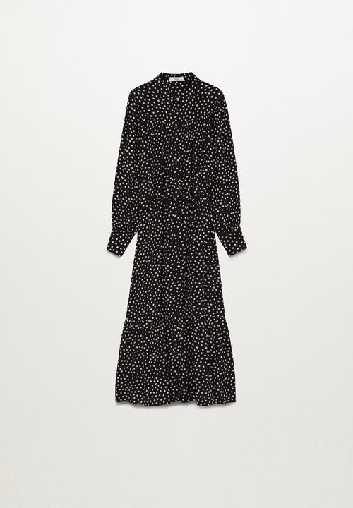 MANGO - Dress peach - black
