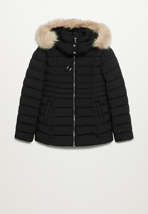 MANGO - Anorak poni - black