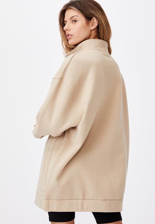 Factorie - Oversized qtr zip graphic crew - humus/misc studios