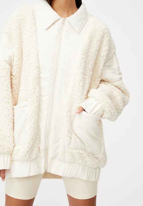 Factorie - Oversized teddy jacket - ecru