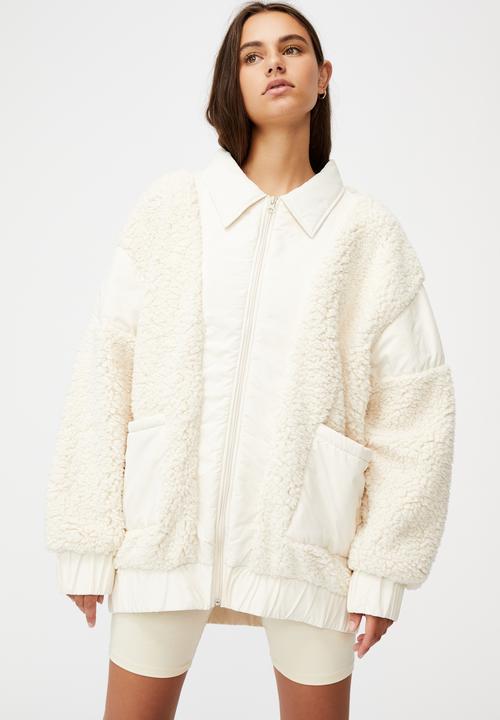 Factorie - Oversized teddy jacket - ecru