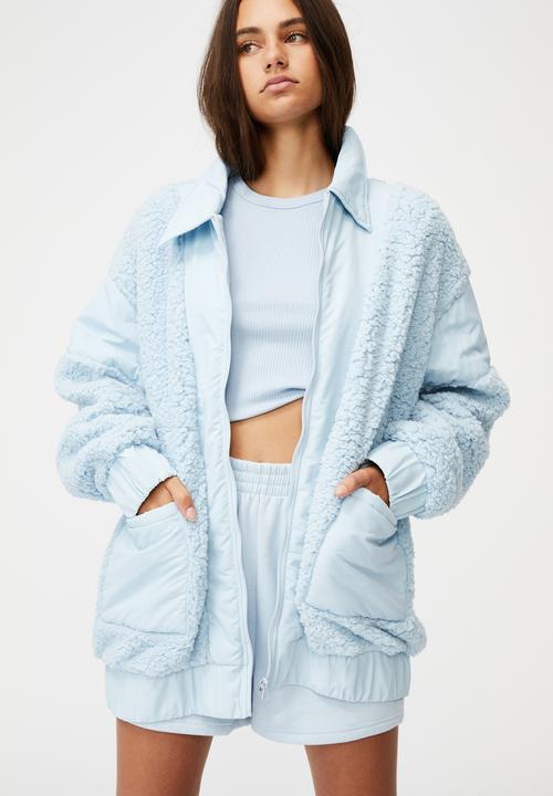 Factorie - Oversized teddy jacket - skyway blue