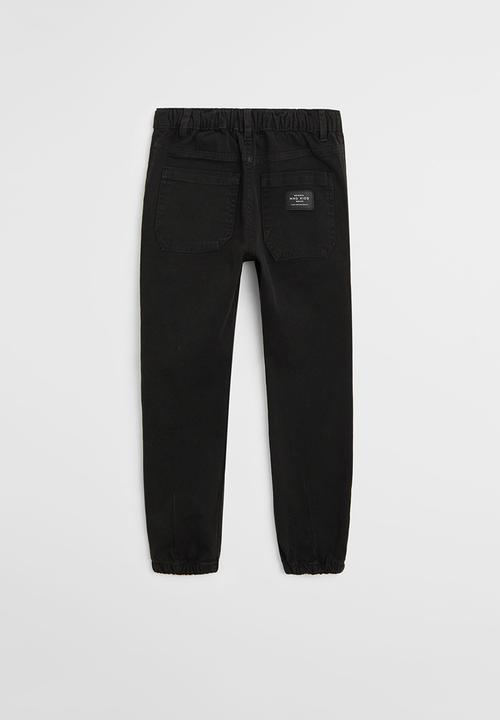MANGO - Cord trousers - black