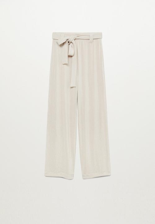 MANGO - Trousers palazzo - neutral