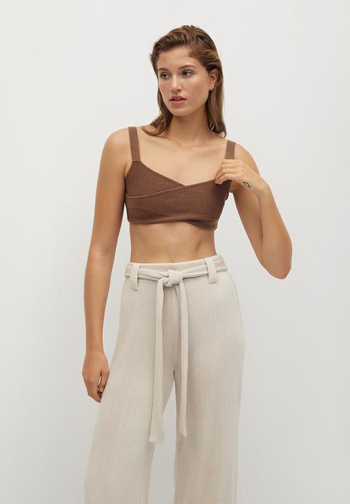 MANGO - Trousers palazzo - neutral