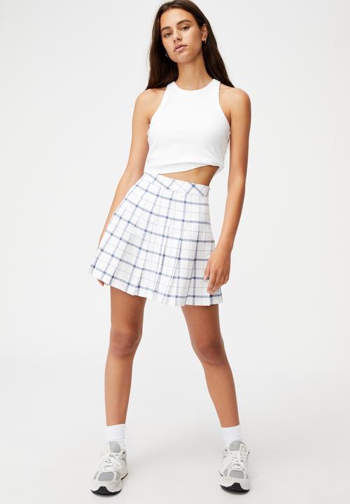Factorie - Pleated skirt - taya check white