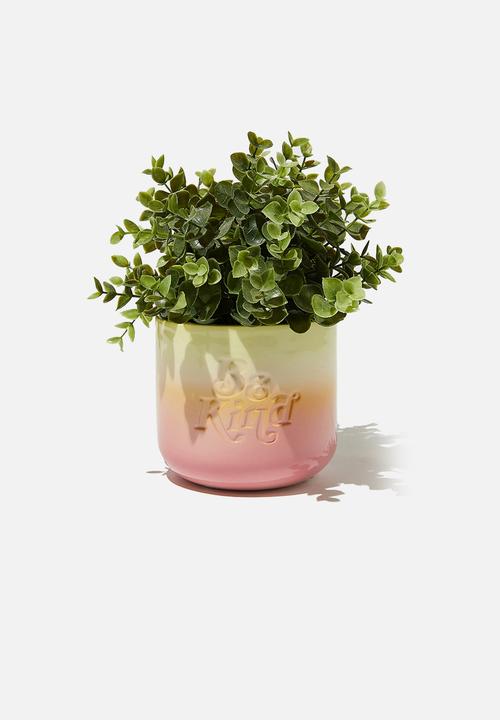 Typo - Midi shaped planter - pink glaze kind