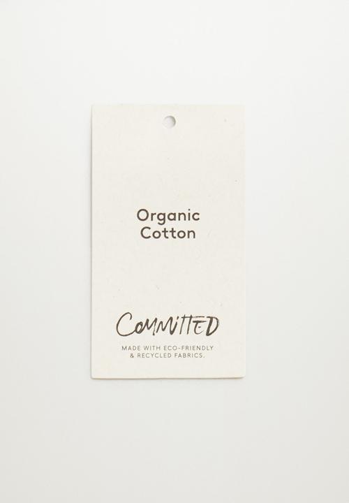 MANGO - Didac raglan tee - white & blue