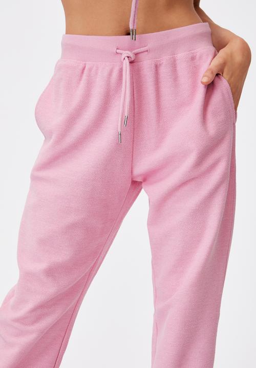 Factorie - Reverse french terry slim fit trackpant - babe pink