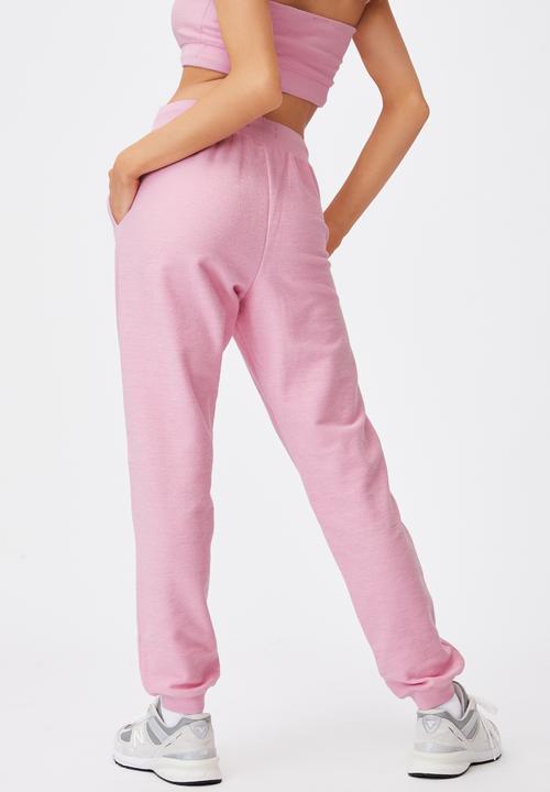 Factorie - Reverse french terry slim fit trackpant - babe pink