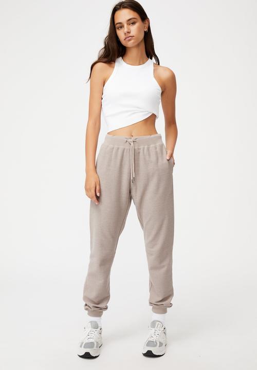 Factorie - Reverse french terry slim fit trackpant - etherea