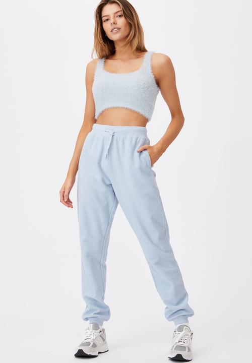 Factorie - Reverse french terry slim fit trackpant - skyway blue