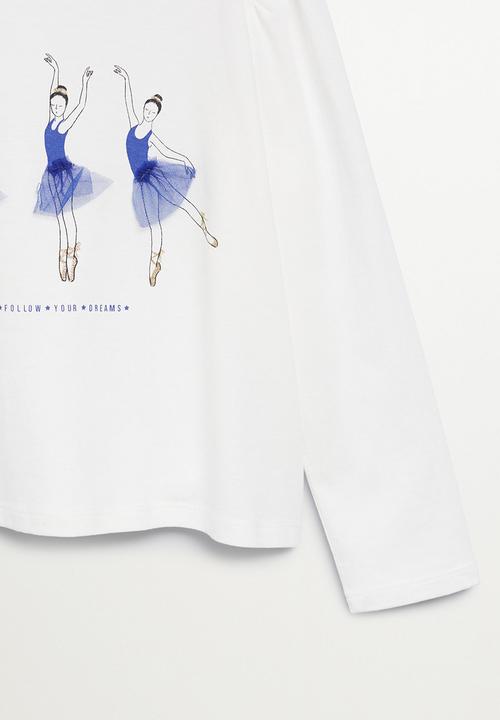 MANGO - Baile long sleeve tee - white